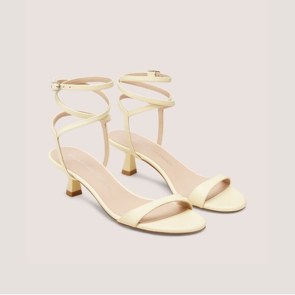 Stuart Weitzman "Nudist Wrap 50" in Lemon Chiffon, size 7US/37.5 - Picture 1 of 9